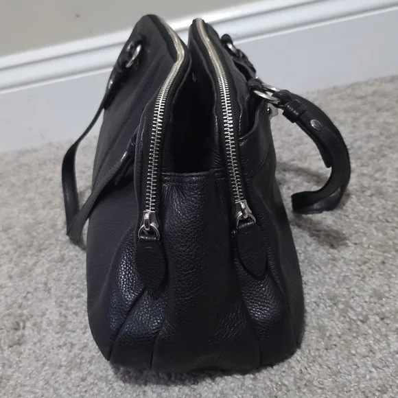 Coach Y2K Penelope Pebbled Leather Satchel Shoulder Bag Black Turnlock - Picture 5 of 13